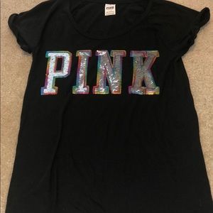 Pink vs large tee